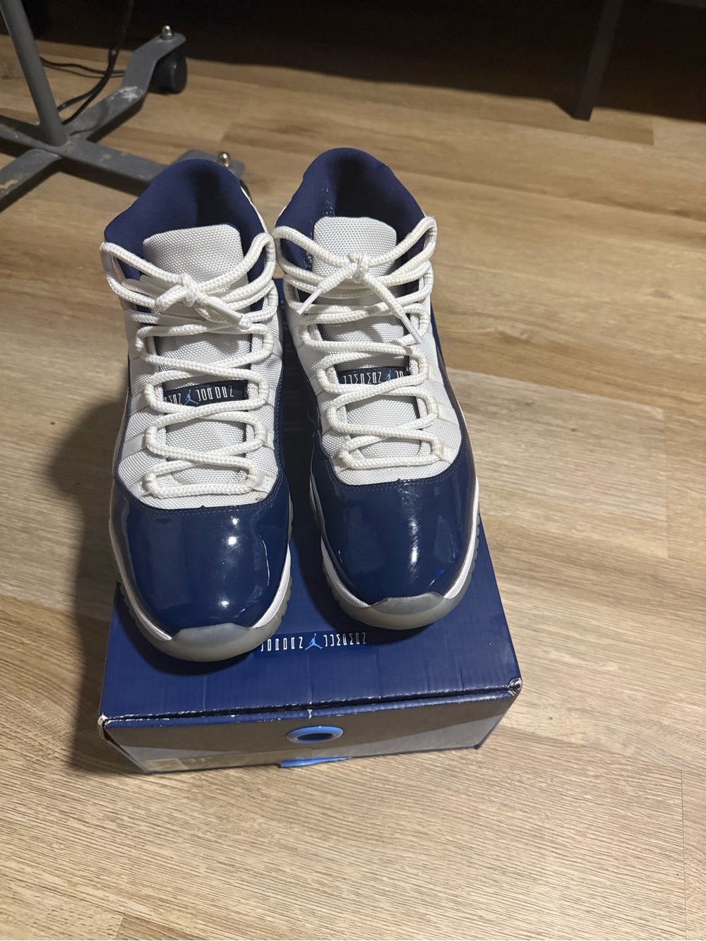 Jordan Retro High-Top Sneakers in Navy and White